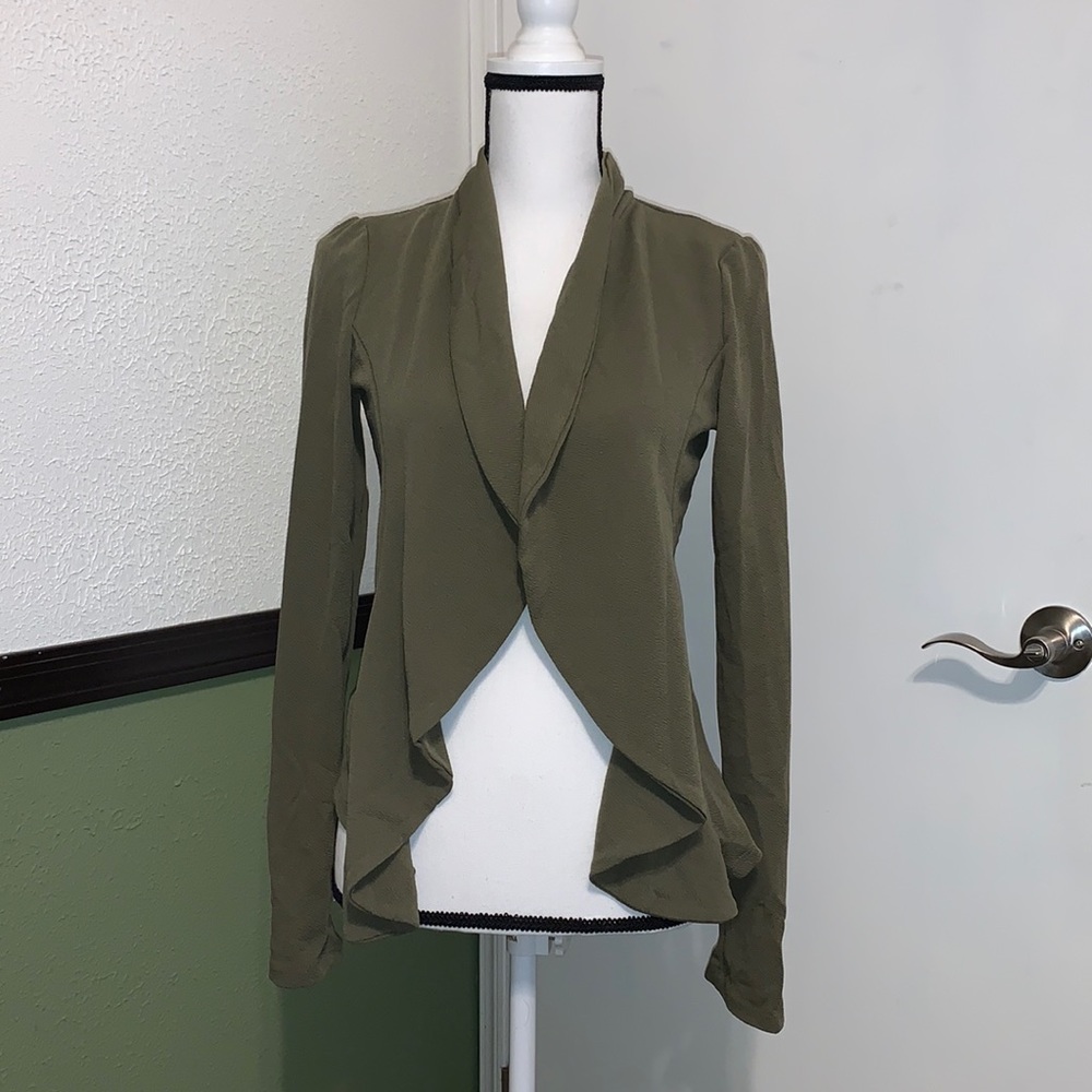 Doublju Womens Lightweight Classic Draped Open Front Blazer